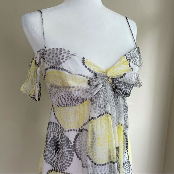 Vintage Milly NY Silk OTS Yellow Polka Dot Dress - Picture 3 of 12
